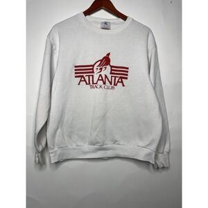Vintage Atlanta Track Club Sweatshirt Size Large‎ Running White Red 90s